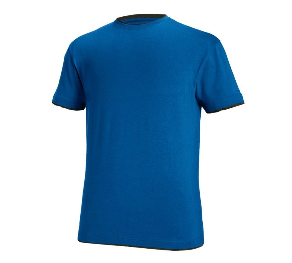 Överdelar: e.s. T-Shirt cotton stretch Layer + gentianablå/grafit