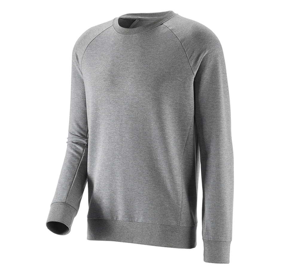 Överdelar: e.s. Sweatshirt cotton stretch + gråmelerad