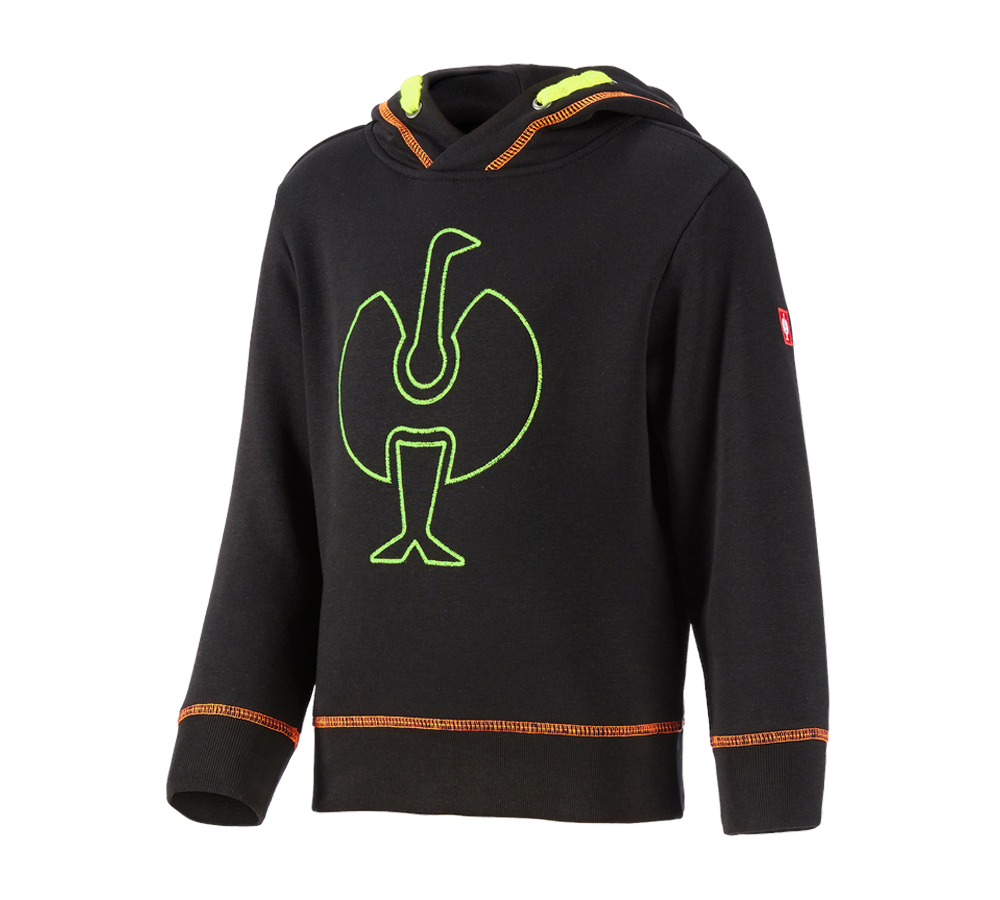 Överdelar: Hoody-Sweatshirt e.s.motion 2020, barn + svart/varselgul/varselorange
