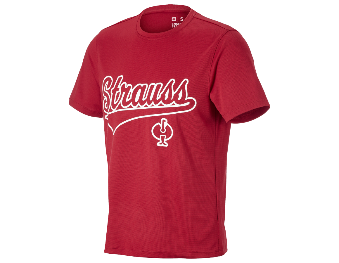 Överdelar: e.s. funktions-t-shirt Strauss + eldröd
