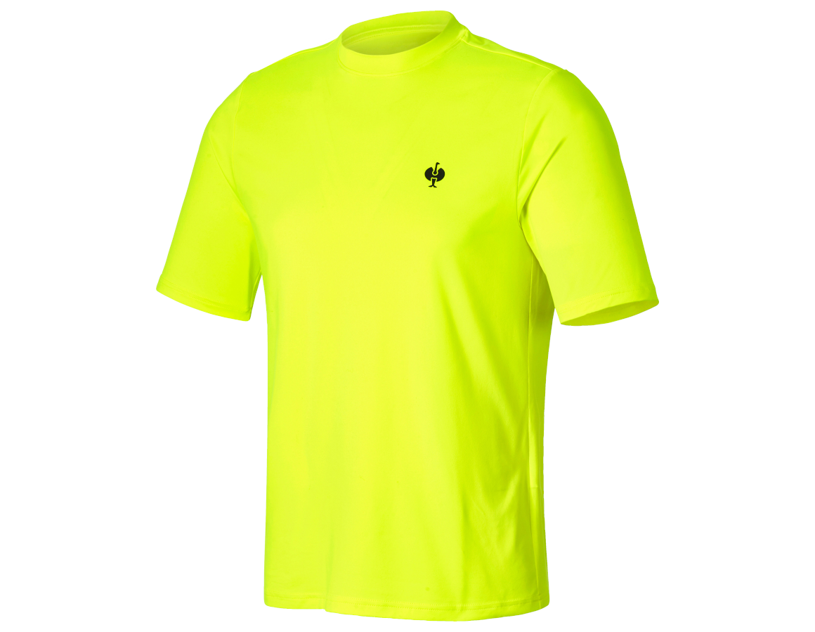 Clothing: Visibility functional T-shirt UV e.s.trail + high-vis yellow/black