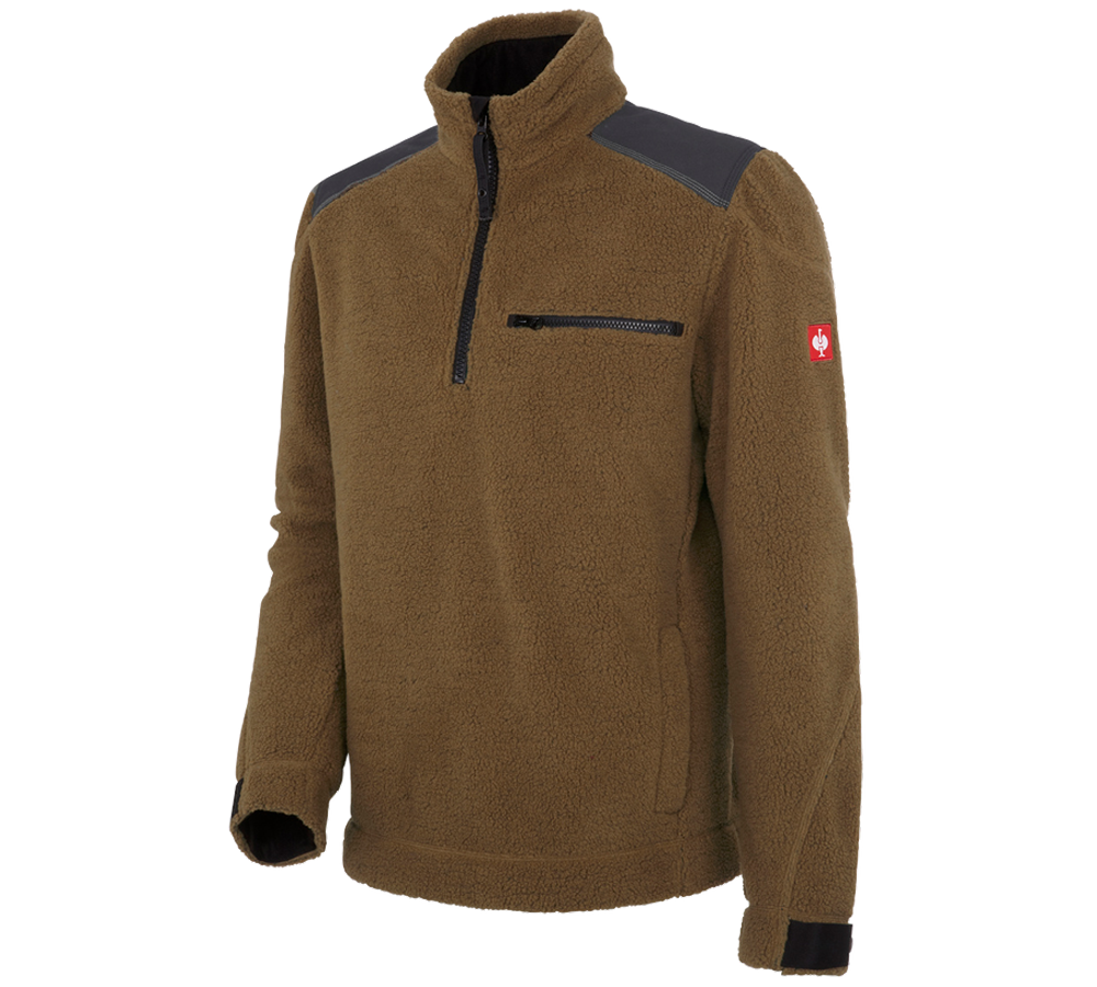 Teman: Troyertröja i fiberpäls e.s.roughtough + valnöt