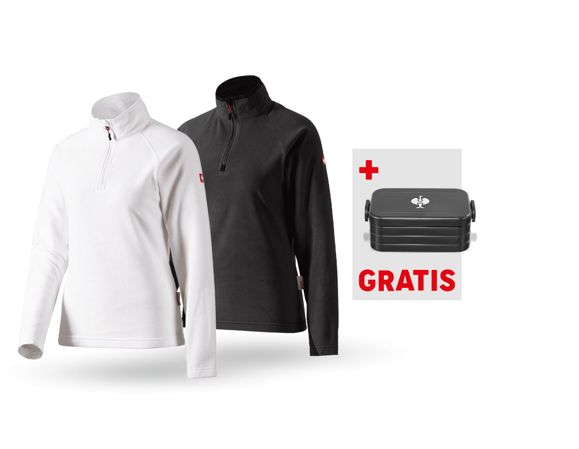 Kläder: SET: 2x Microfleecetroyertröja dryplexx®, dam + vit