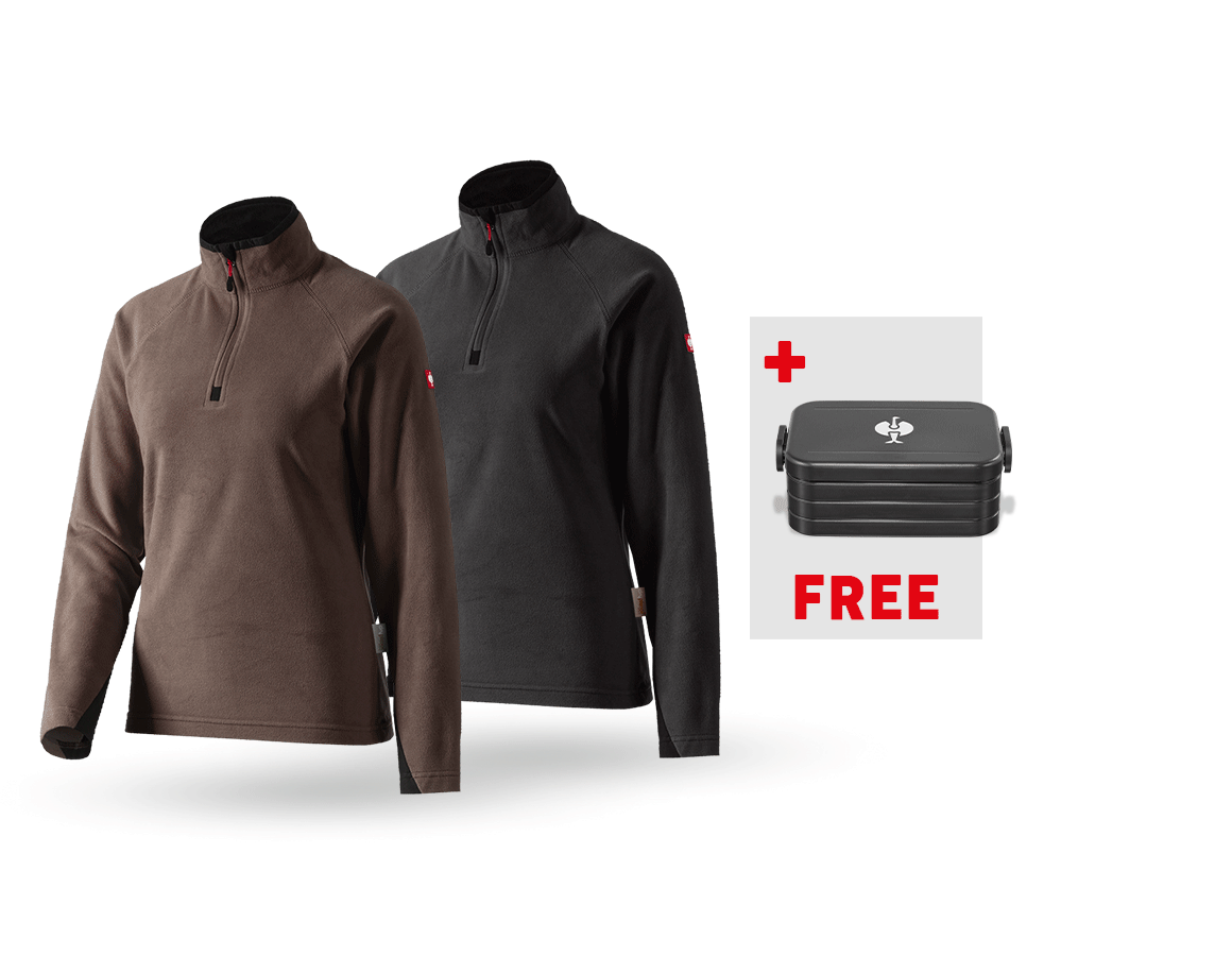 Clothing: SET: 2x Ladies' Microfleece troyer dryplexx® + chestnut