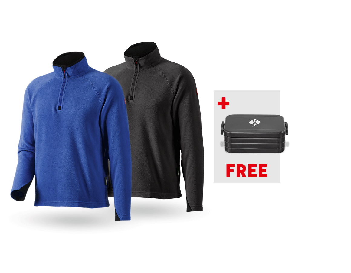 Clothing: SET: 2x Microfleece troyer dryplexx® micro + royalblue