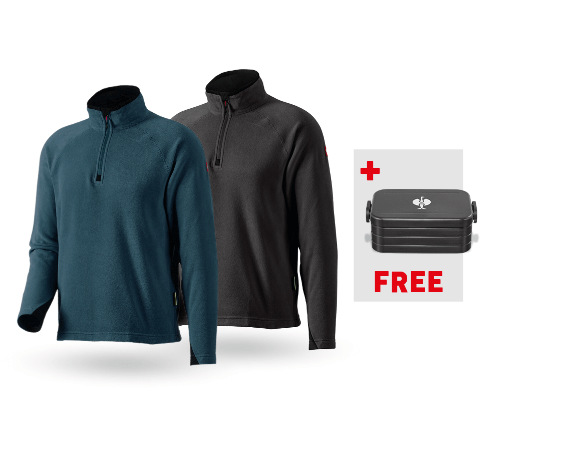 Clothing: SET: 2x Microfleece troyer dryplexx® micro + seablue