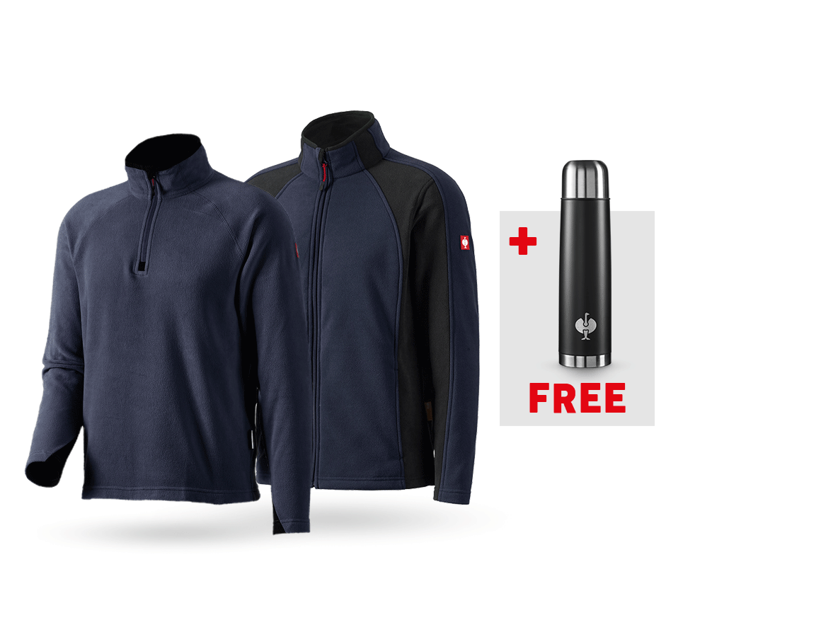 Clothing: SET: Microfleece jacket + troyer dryplexx® micro + navy/black