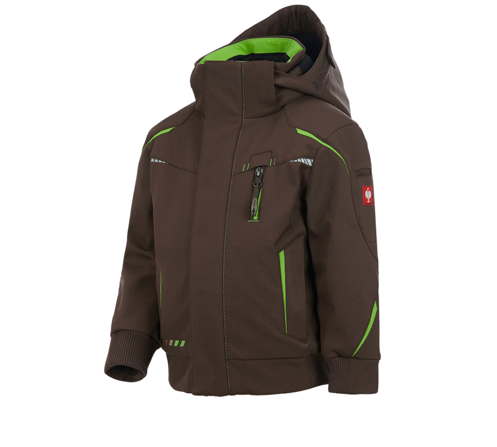 Jackets: Winter softshell jacket e.s.motion 2020,children's + chestnut/seagreen