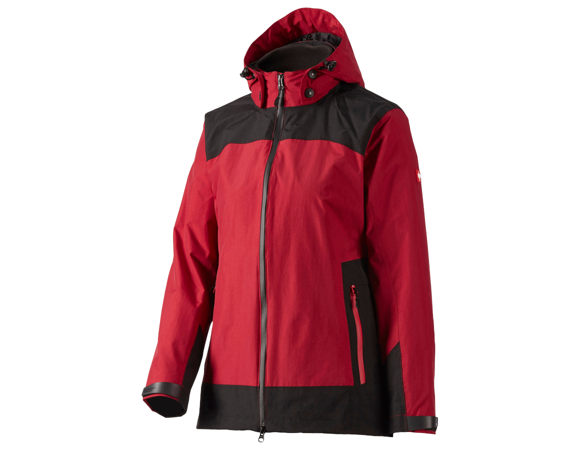 Work Jackets: e.s. 3 in 1 ladies' Functional jacket + red/black
