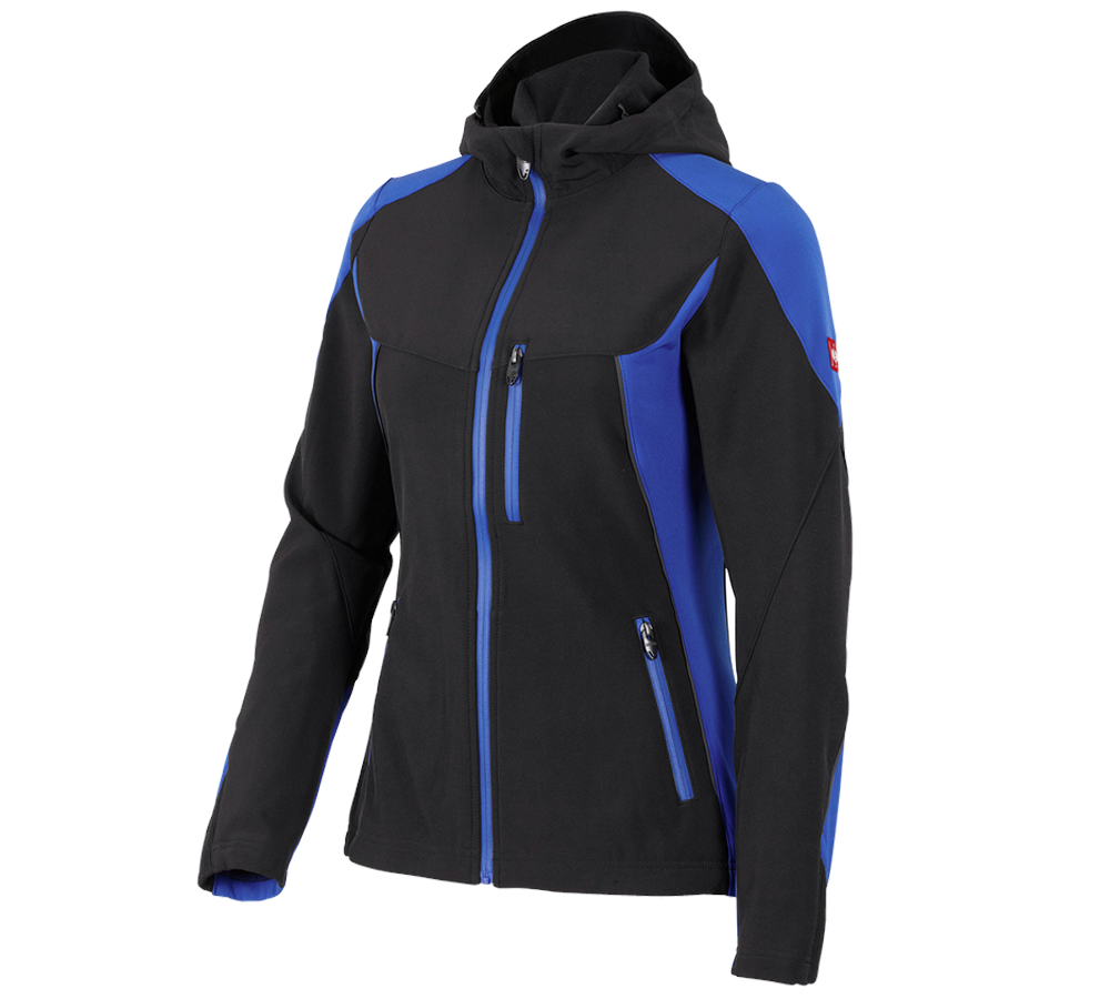 Work Jackets: Softshell jacket e.s.vision, ladies' + black/royal