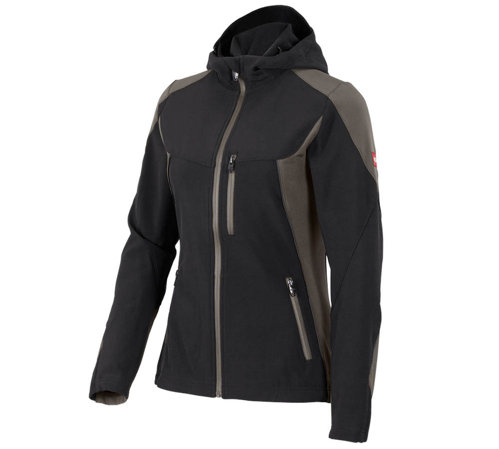 Work Jackets: Softshell jacket e.s.vision, ladies' + black/stone