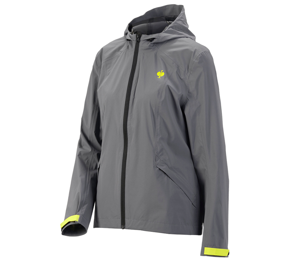 Teman: Windbreaker light-pack e.s.trail, dam + basaltgrå/acidgul