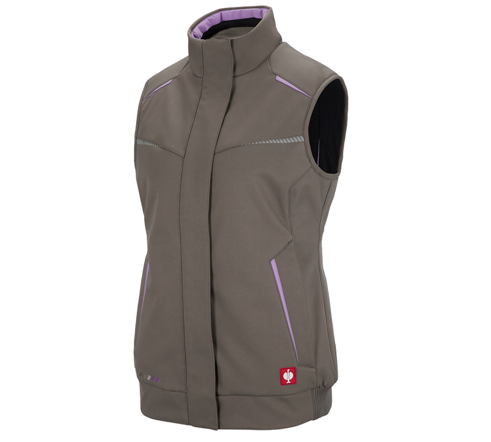 Work Body Warmer: Winter softshellbodywarmer e.s.motion 2020,ladies' + stone/lavender