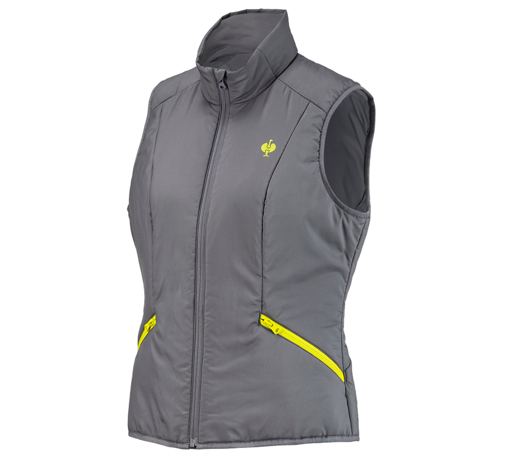 Topics: Bodywarmer e.s.trail, ladies' + basaltgrey/acid yellow