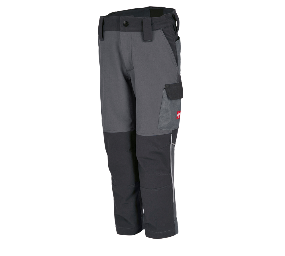 Trousers: Funct. cargo trousers e.s.dynashield, children's + cement/graphite