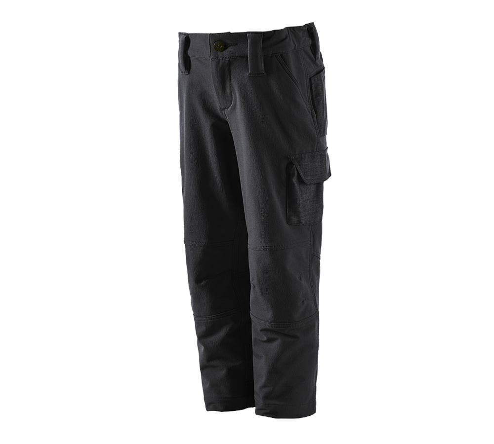 Trousers: Winter funct. cargotr. e.s.dynashield solid,childr + black