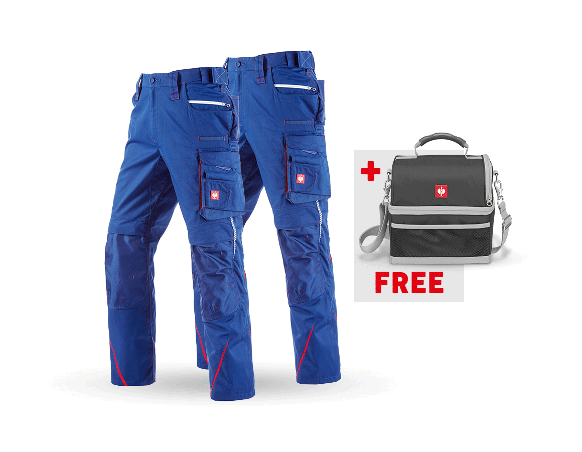 Clothing: SET: Trousers + Winter trousers e.s.motion 2020 + royalblue/fiery red