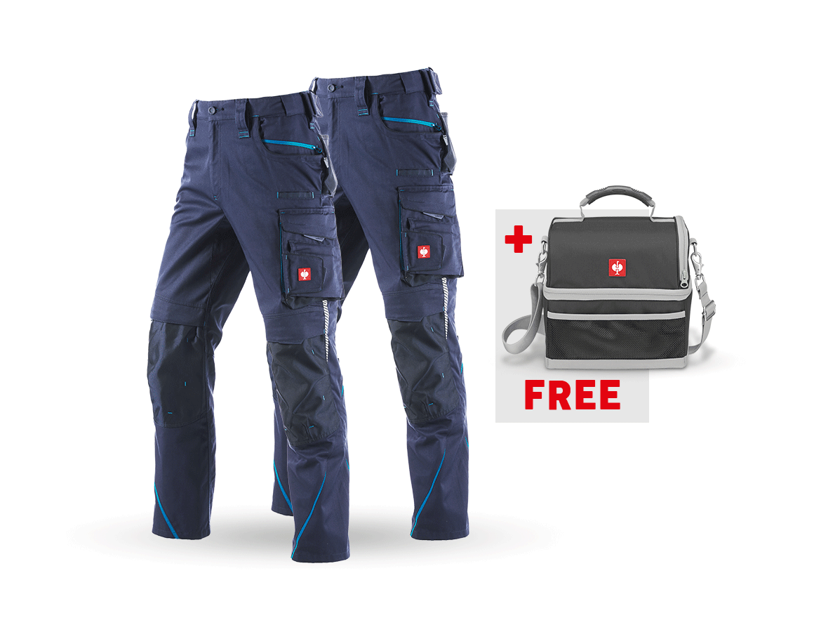 Clothing: SET: Trousers + Winter trousers e.s.motion 2020 + navy/atoll