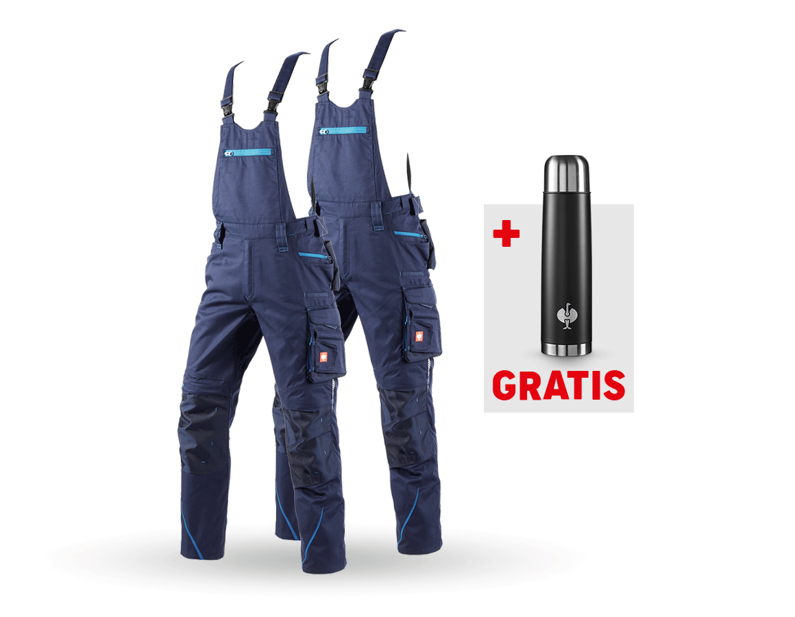 Kläder: SET: 2x Hängslebyxa e.s.motion 2020 + mörkblå/atoll