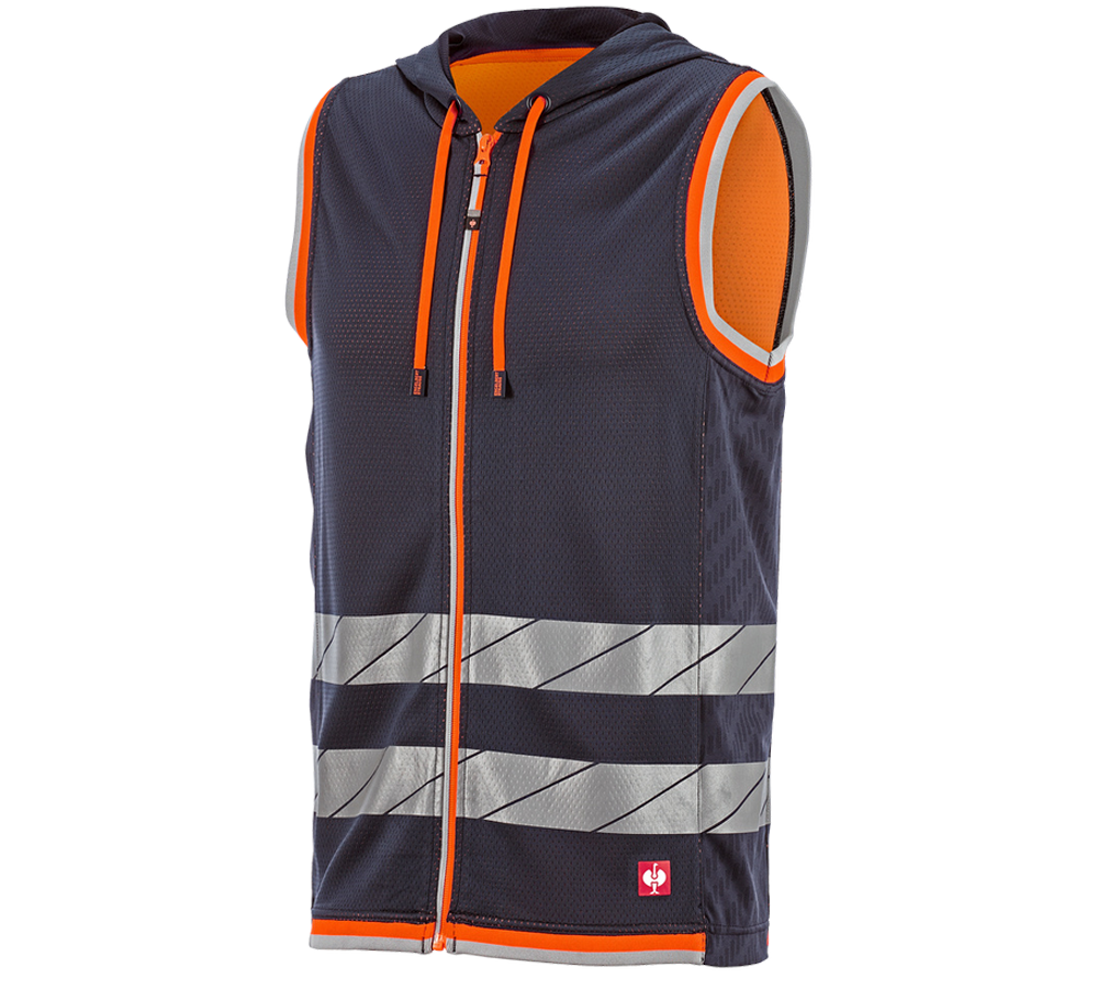 Work Body Warmer: Reflex functional bodywarmer e.s.ambition + navy/high-vis orange