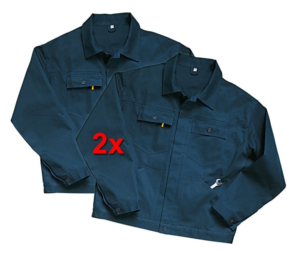 Work Jackets: Basic - cotton Jacket (pack of 2) + navy