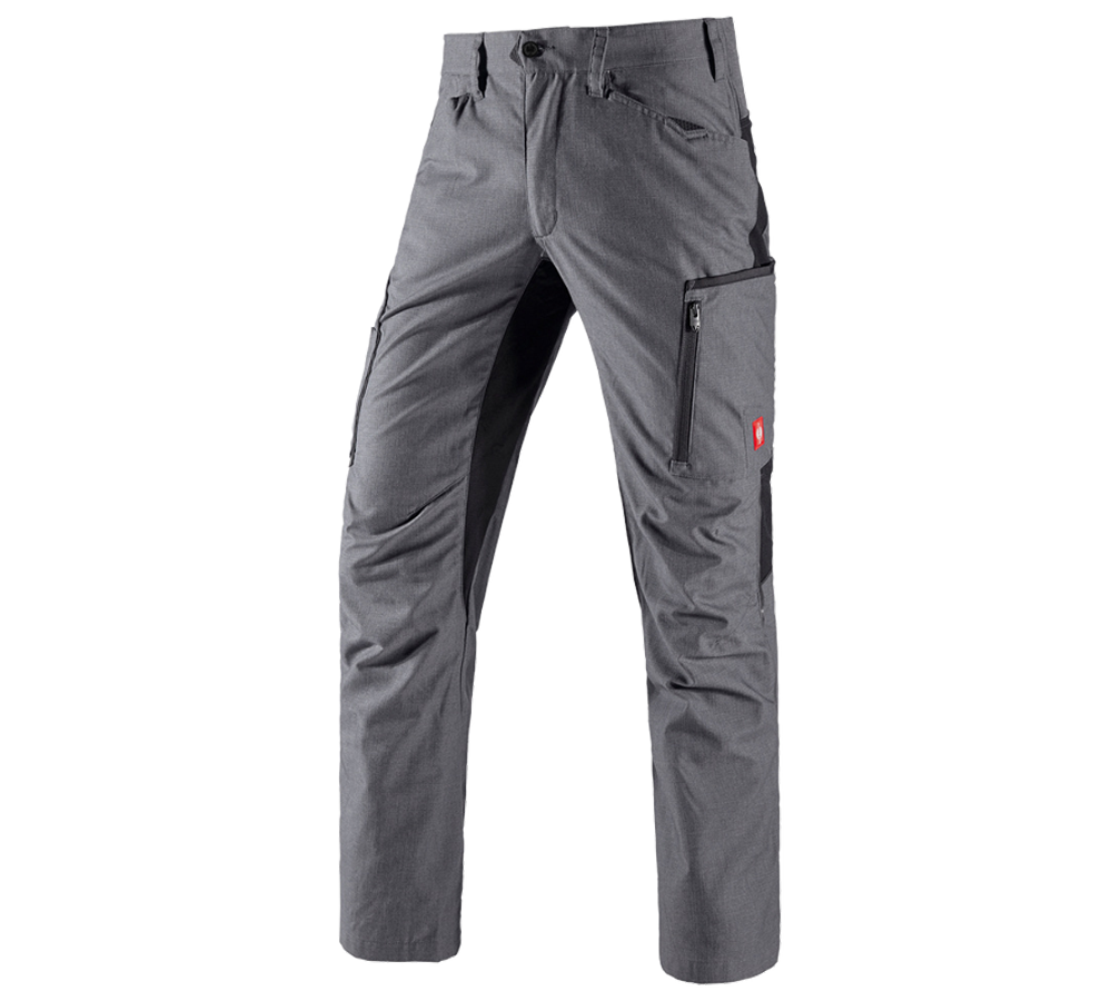 Work Trousers: Trousers e.s.vision, men's + cement melange/black