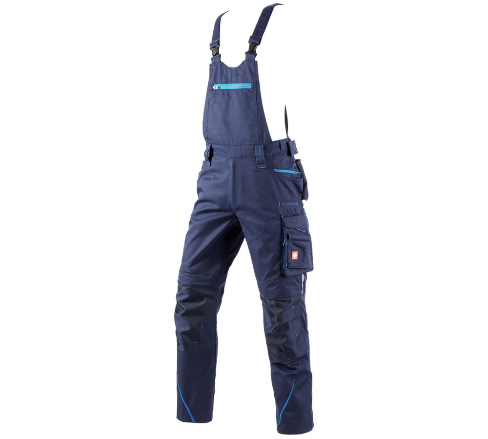 Work Trousers: Bib & brace e.s.motion 2020 + navy/atoll