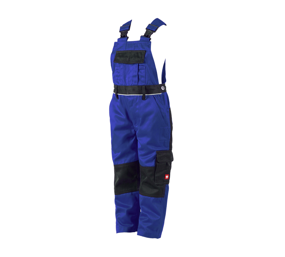 Trousers: Children's bib & brace e.s.image + royal/black