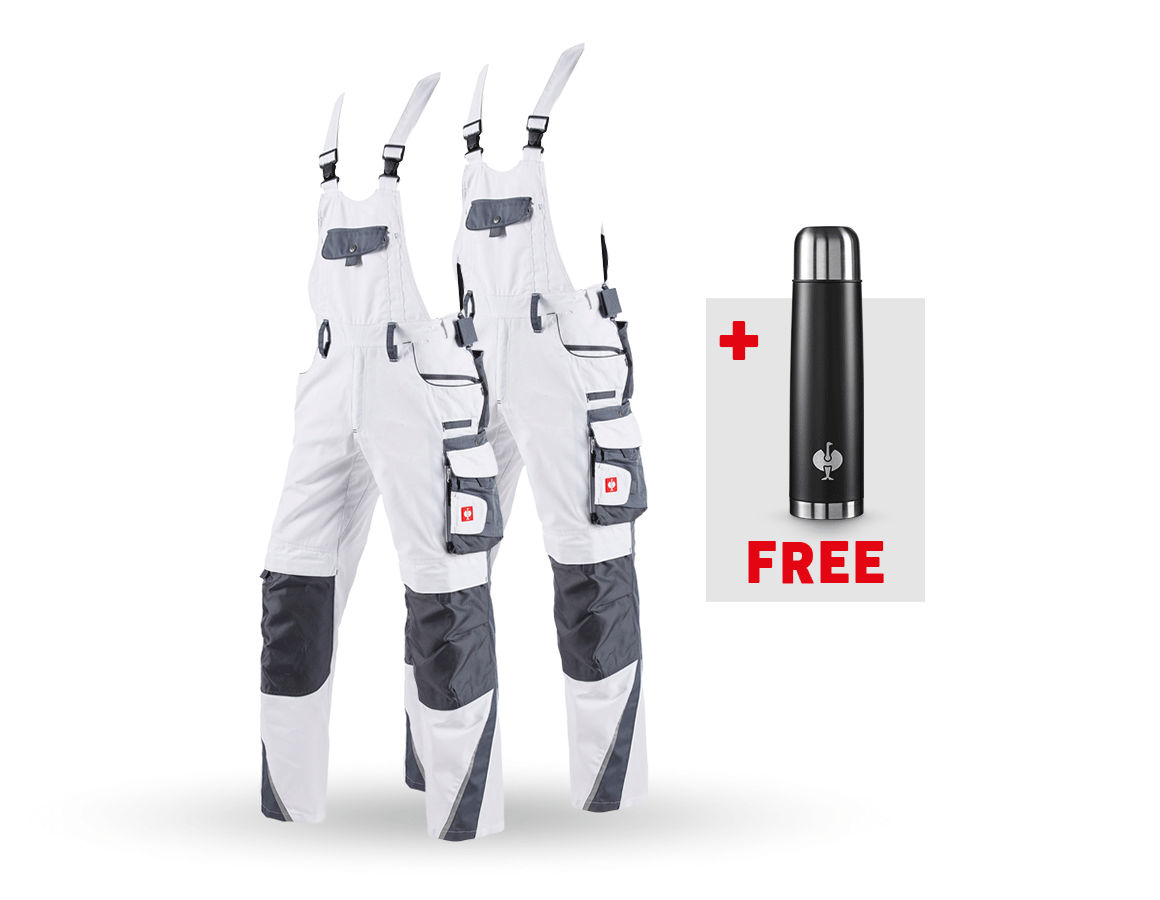 Larger gifts: SET: 2x Bib & brace e.s.motion + white/grey