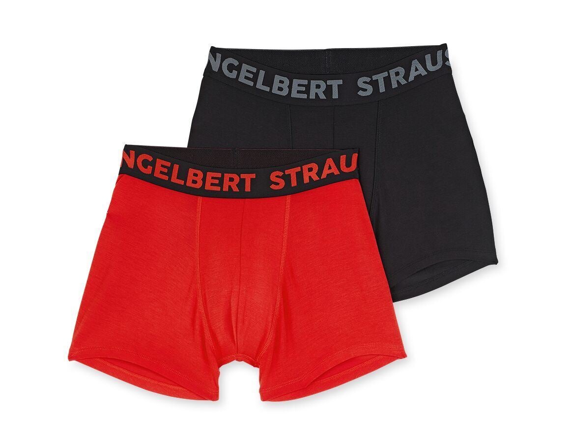Underwear | Functional Underwear: e.s. Modal stretch pants, pack of 2 + straussred+black