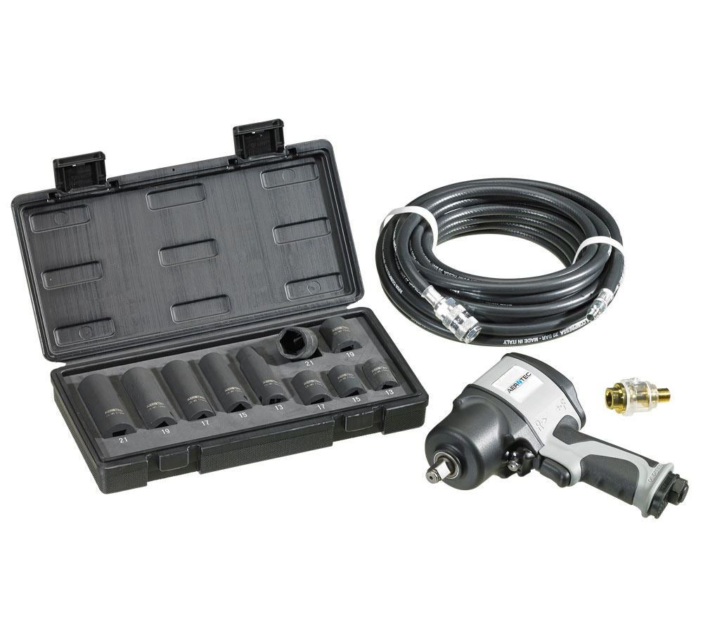 Tryckluftverktyg | Tillbehör: Tryckluftsdriven slagskruvdragare set 1/2"