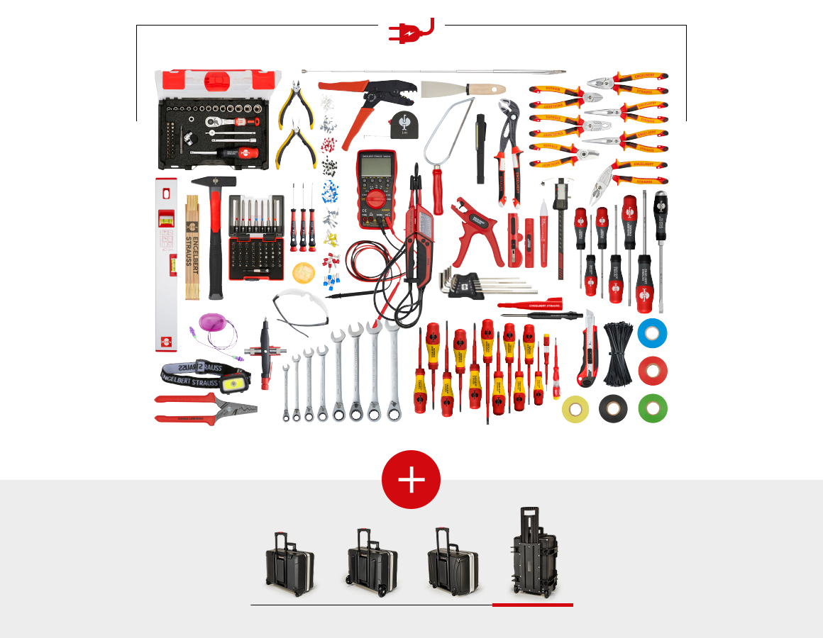 Verktygslådor: Verktys-set Elektro Meister pro+verktygstrolley