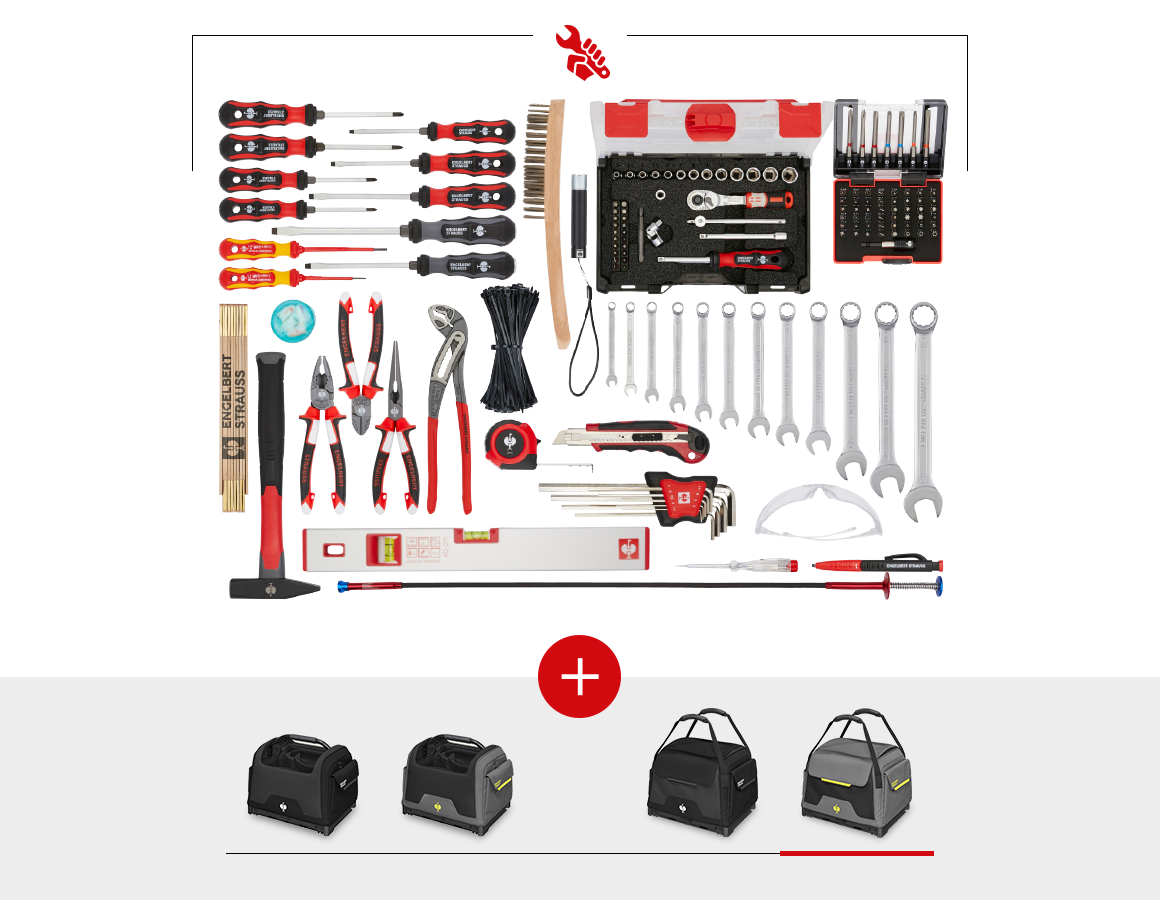 STRAUSSbox System: Verktygsset Allround Profi inkl. STRAUSSbox + basaltgrå/acidgul