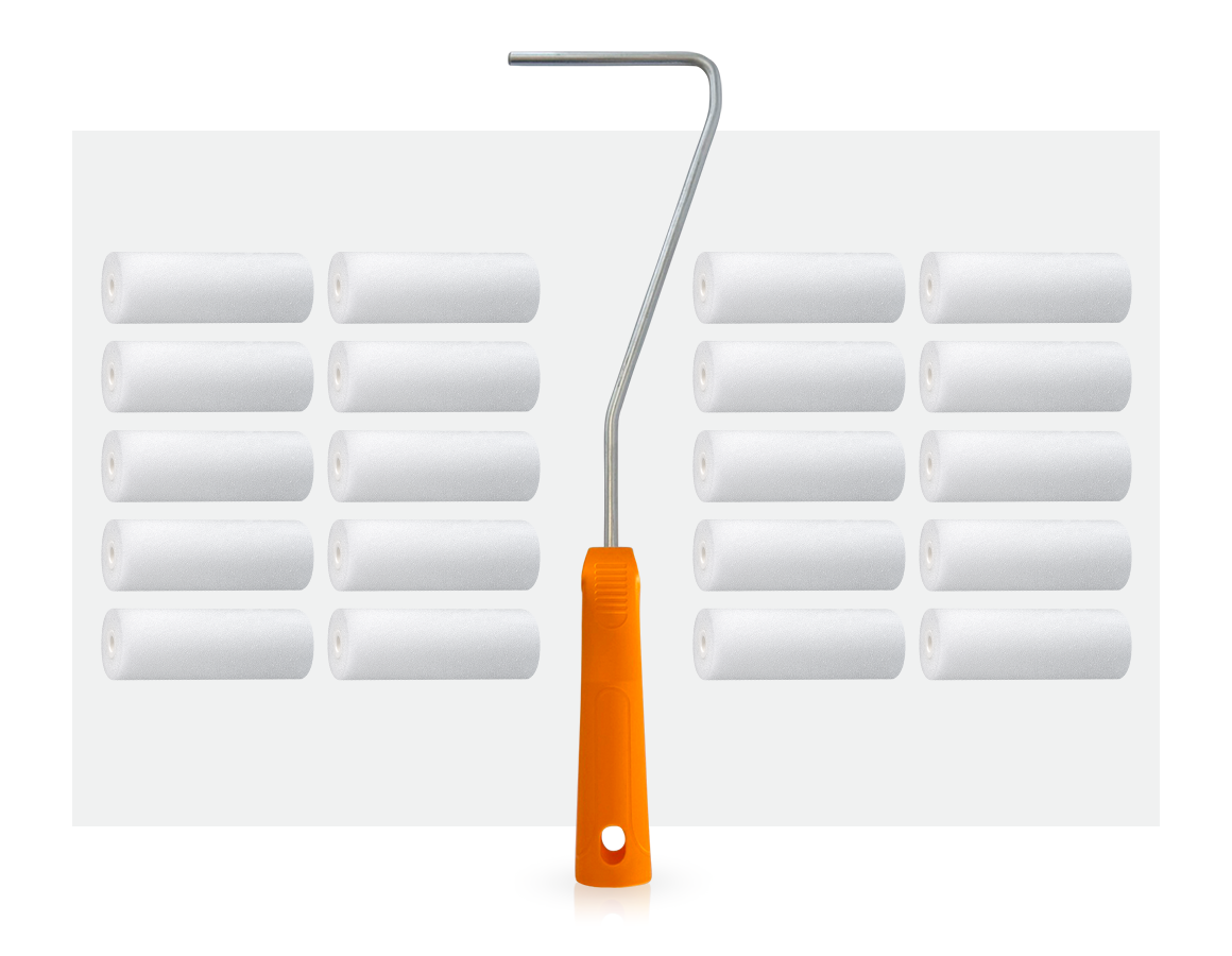 Brushes | rolls: 2x10 Foam spare rollers promotional set