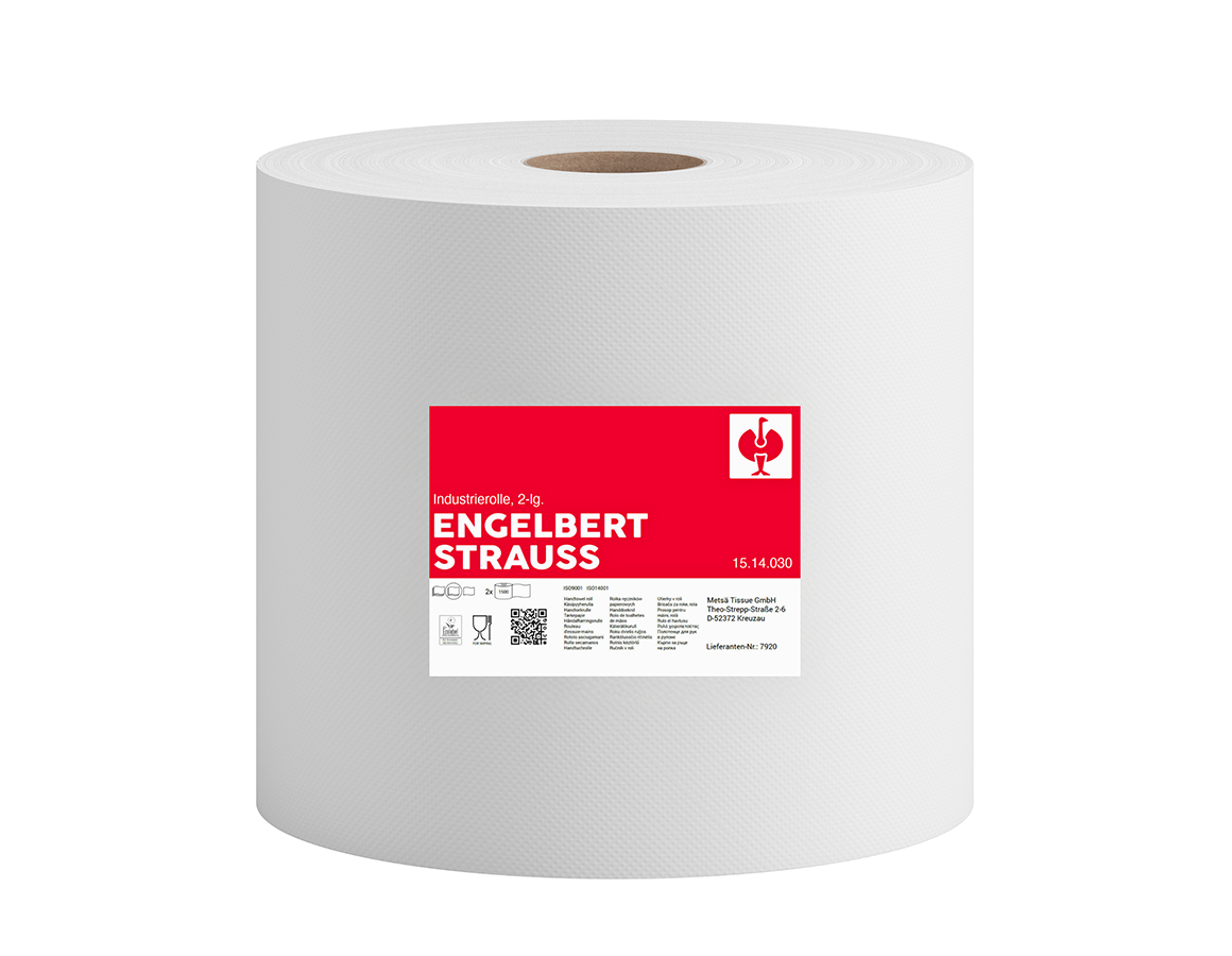 Cloths: Cleaning paper roll, 2-ply, with 1500 sheets