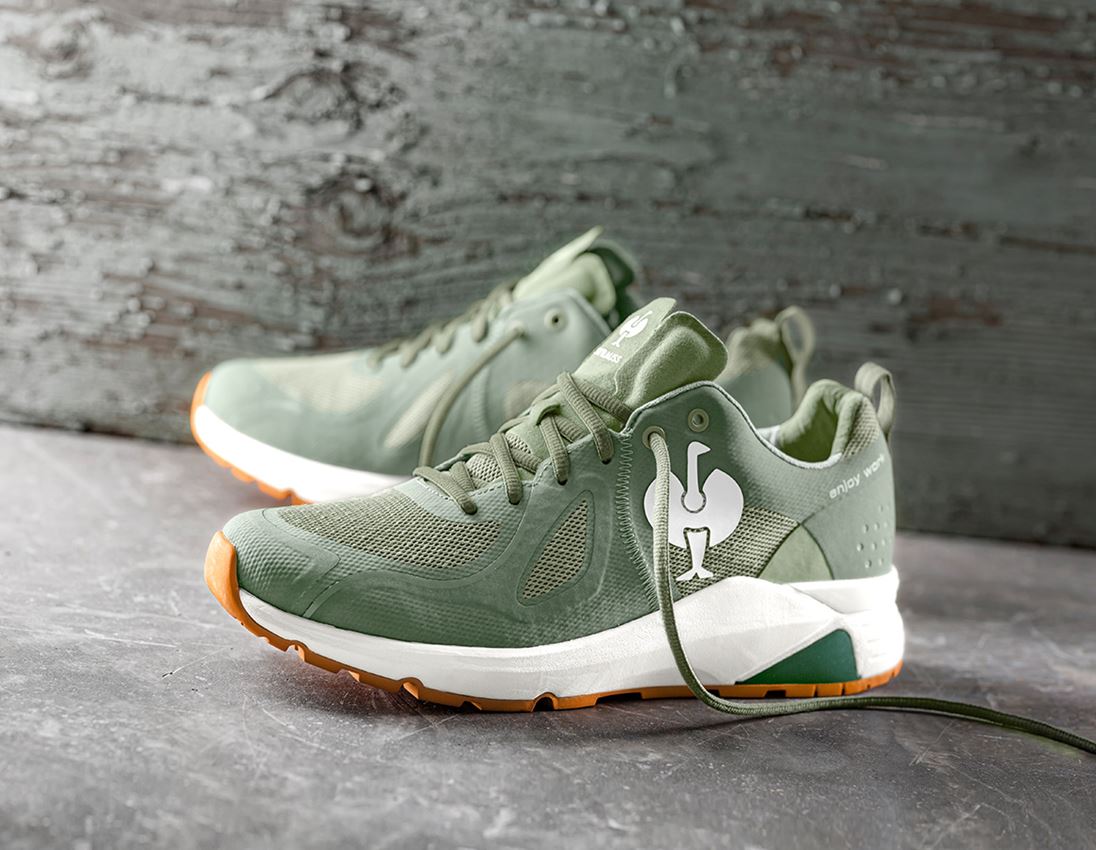 O1: O1 arbetsskor e.s. Chete + blekgrön/pumpaorange