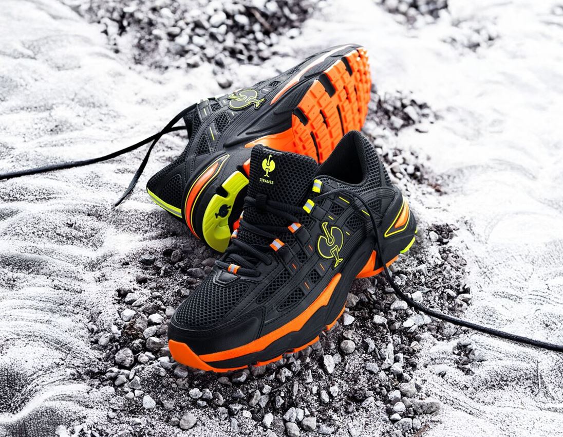 Work Shoes: O1 Work shoes e.s. Lewistown low + black/high-vis orange/high-vis yellow 1