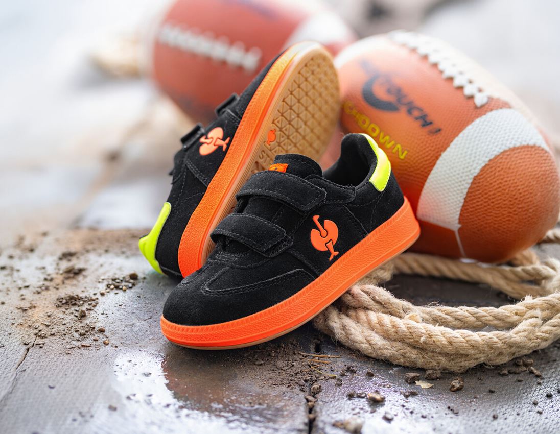 Kids Shoes: Allround shoes Strauss.0900 low, children's + black/high-vis yellow/high-vis orange