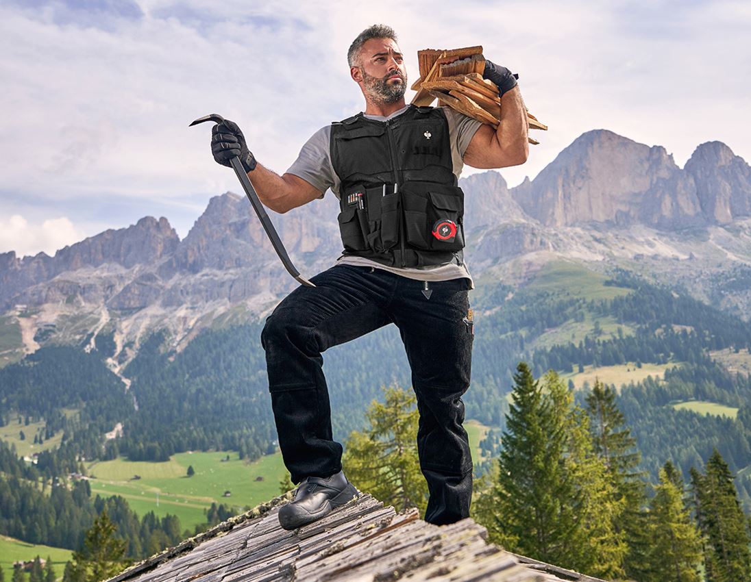 Arbetsbyxor: e.s.skråbyxa grov manchester,utan slag,m.knäficka + svart 1