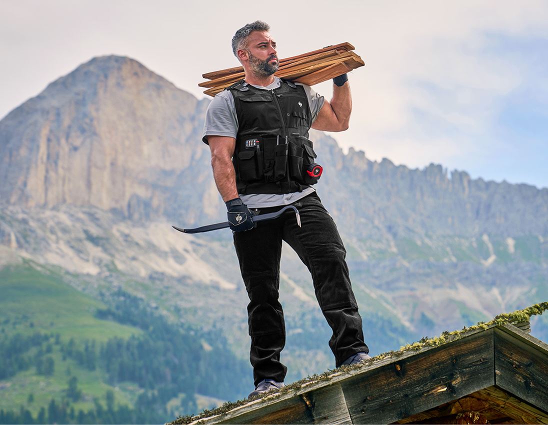 Arbetsbyxor: e.s.skråbyxa grov manchester,utan slag,m.knäficka + svart 2