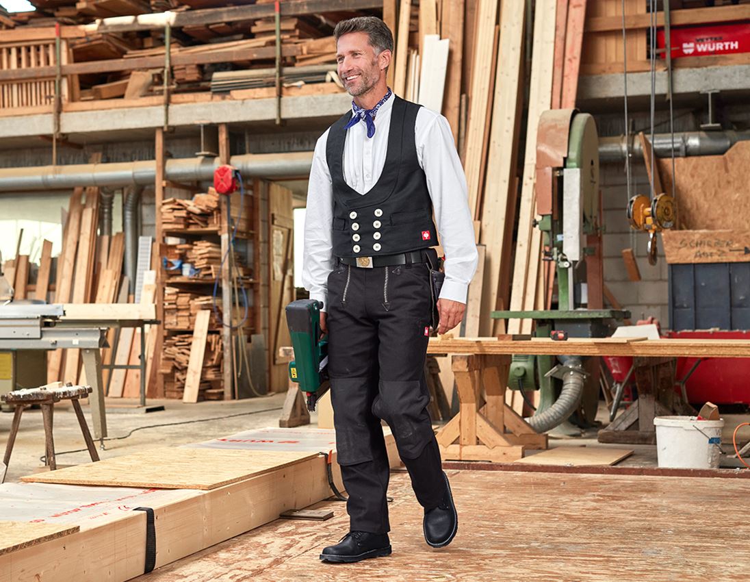 Arbetsbyxor: e.s. skråbyxa Cordura-Super med stretch, utan slag + svart 1