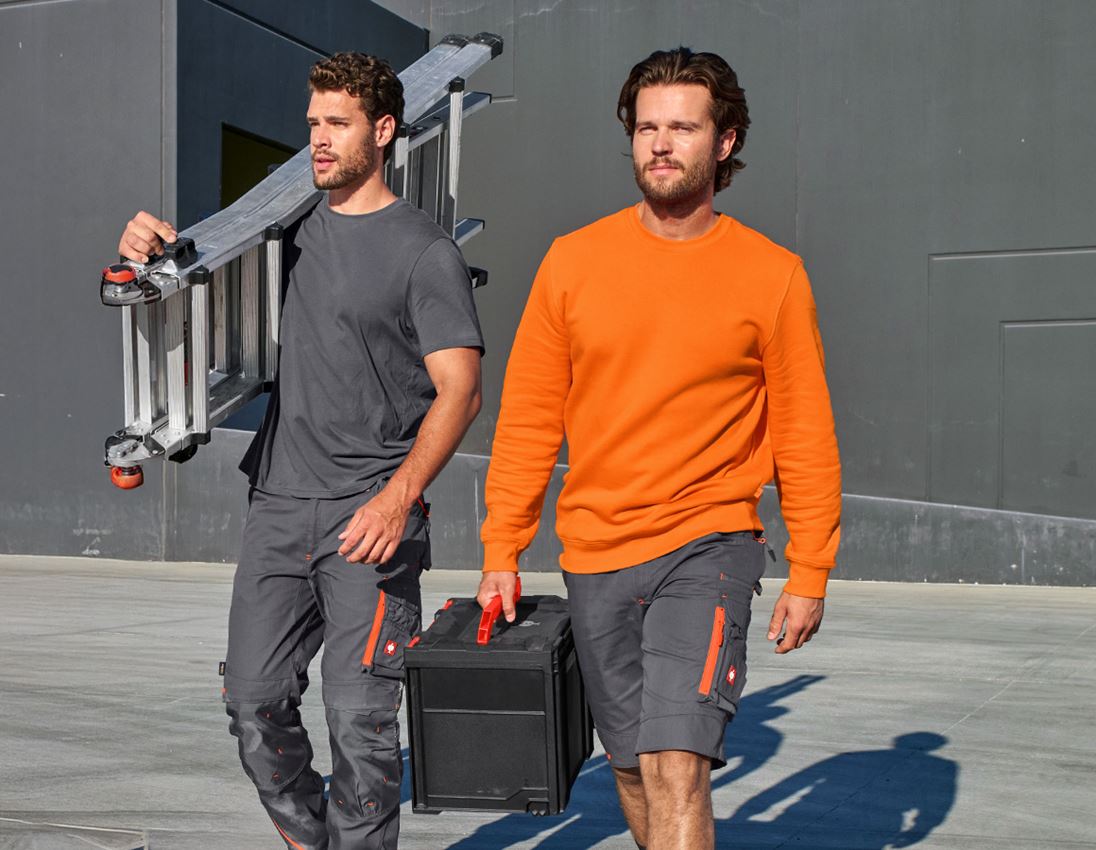 Överdelar: e.s. Sweatshirt poly cotton + orange 1