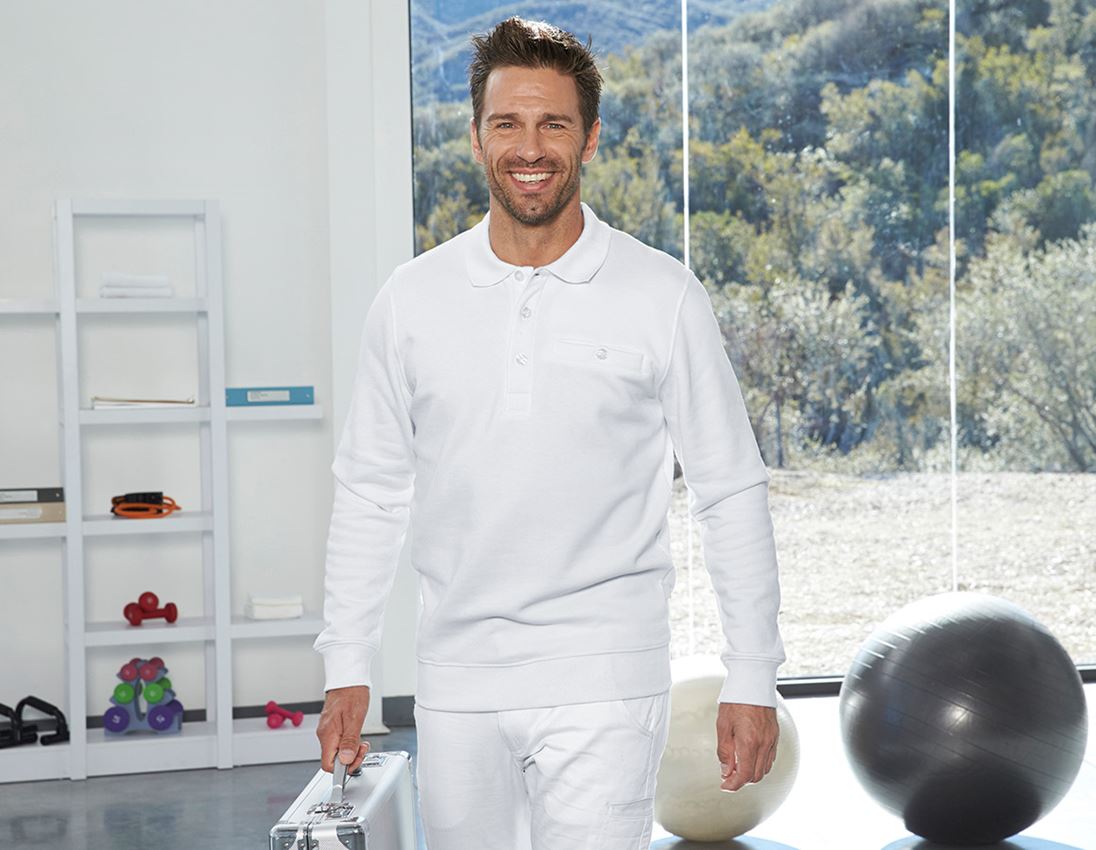Överdelar: e.s. Sweatshirt poly cotton Pocket + vit