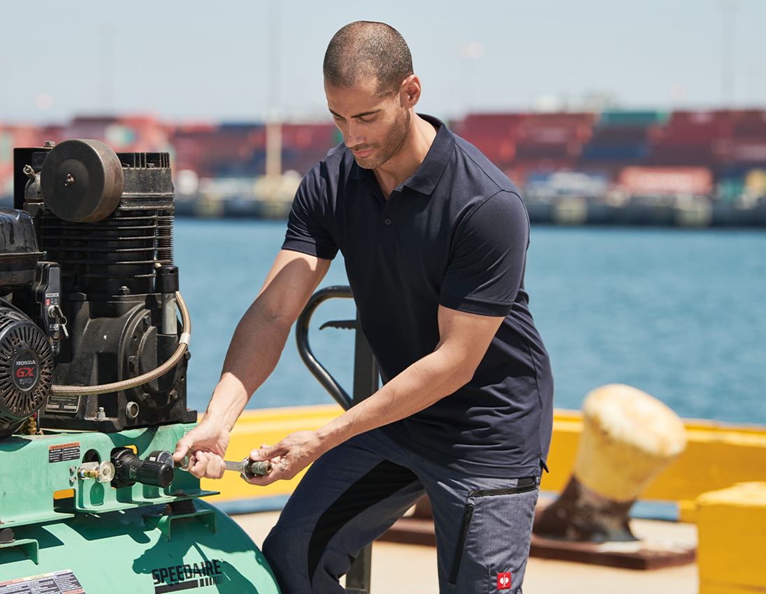 Topics: e.s. Polo shirt cotton Deluxe + navy 1