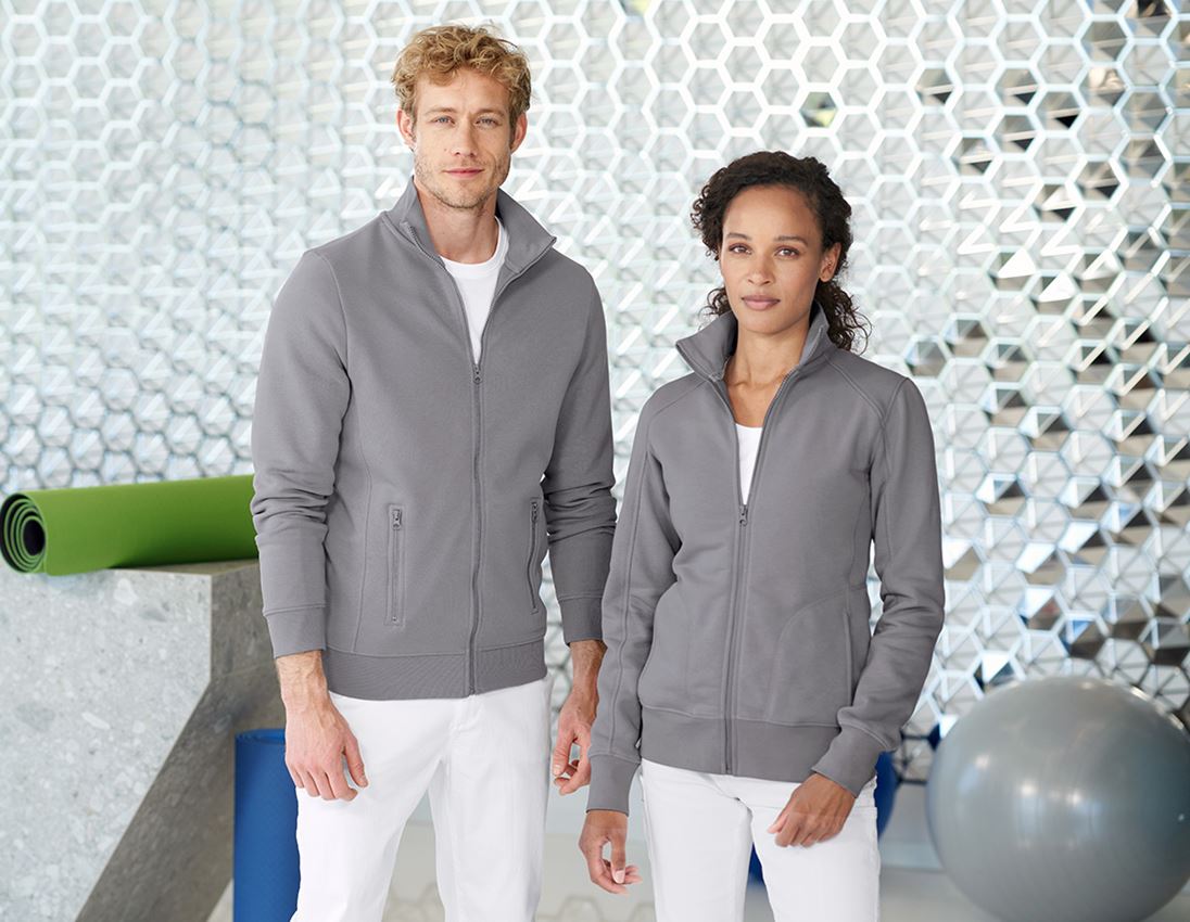 Överdelar: e.s. Sweatjacka poly cotton + platina