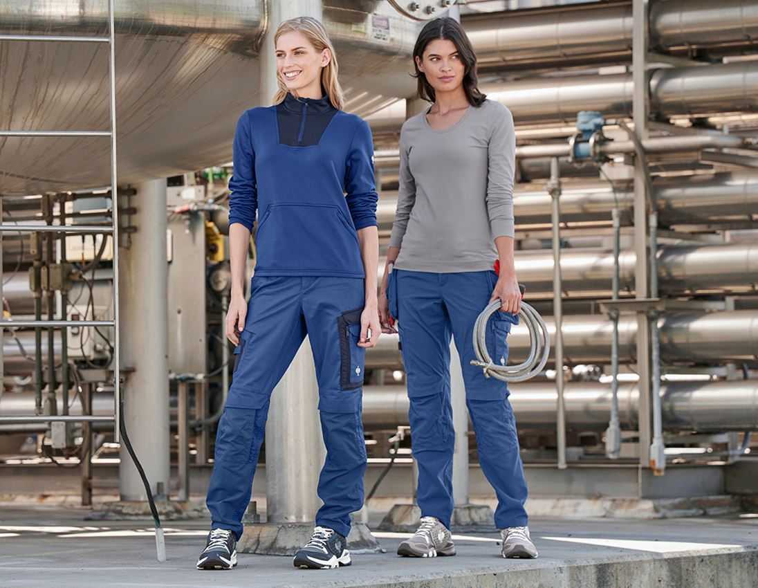 Gardening: e.s. Longsleeve cotton stretch, ladies' + platinum 1