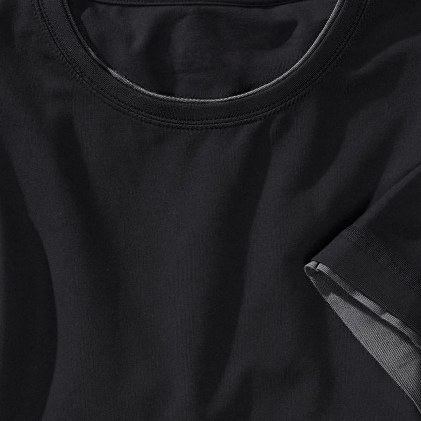 Överdelar: e.s. T-Shirt cotton stretch Layer + svart/cement 2