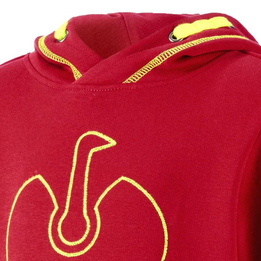 Överdelar: Hoody-Sweatshirt e.s.motion 2020, barn + eldröd/varselgul 2