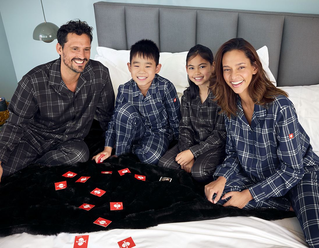 Accessoarer: e.s. rutig pyjamasöverdel, barn + djupblå/vit 4