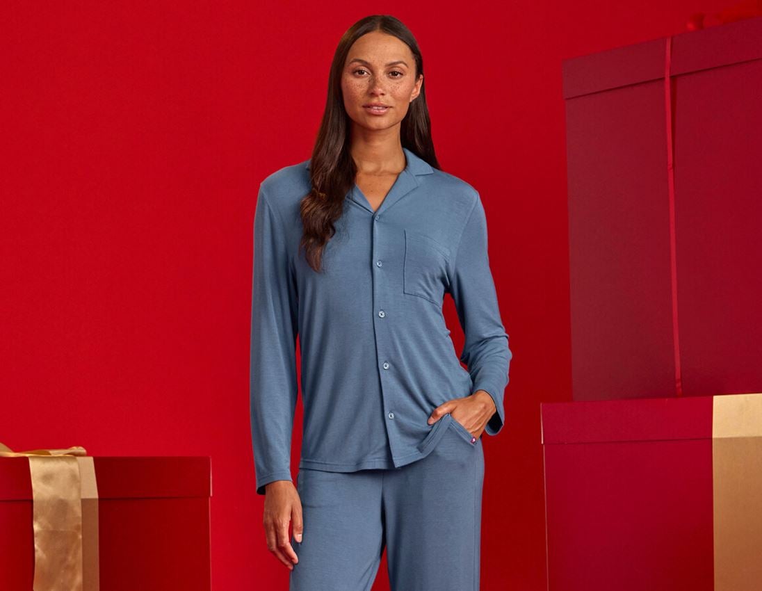 Accessories: e.s. Modal pyjama top, ladies' + nordicblue